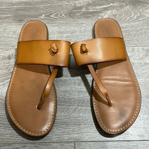 Merona Faux Leather Slip On Thong Sandals 10